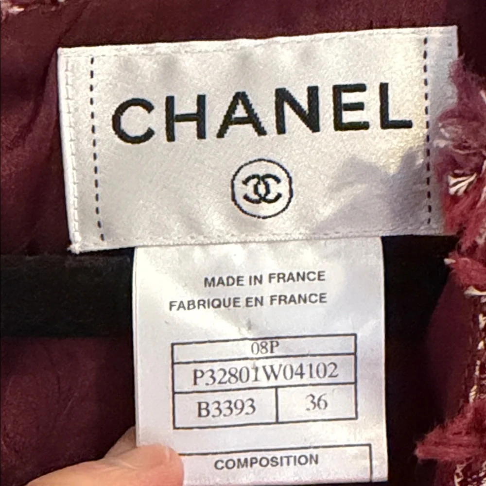 Chanel Burgundy Tweed Dress - Picture 10 of 17